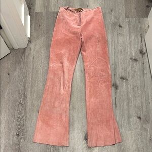 Arden B Pink High Waisted Suede Pants
